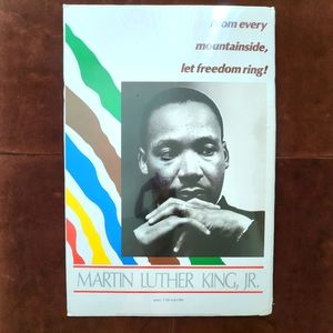 Martin Luther King Jr Poster 36x24" Vintage 1980s Tribute Let Freedom Ring Photo